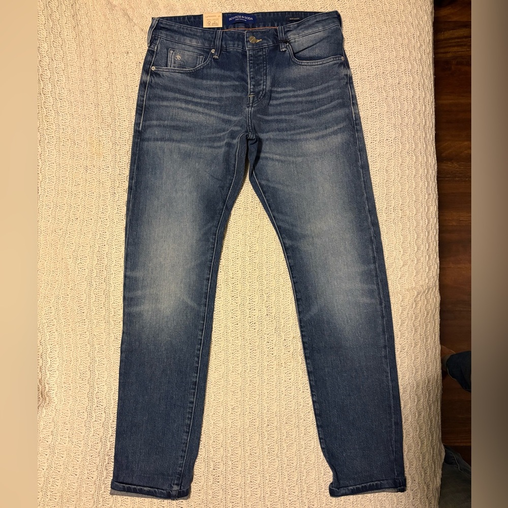Scotch & Soda Men's Blue Slim Jeans